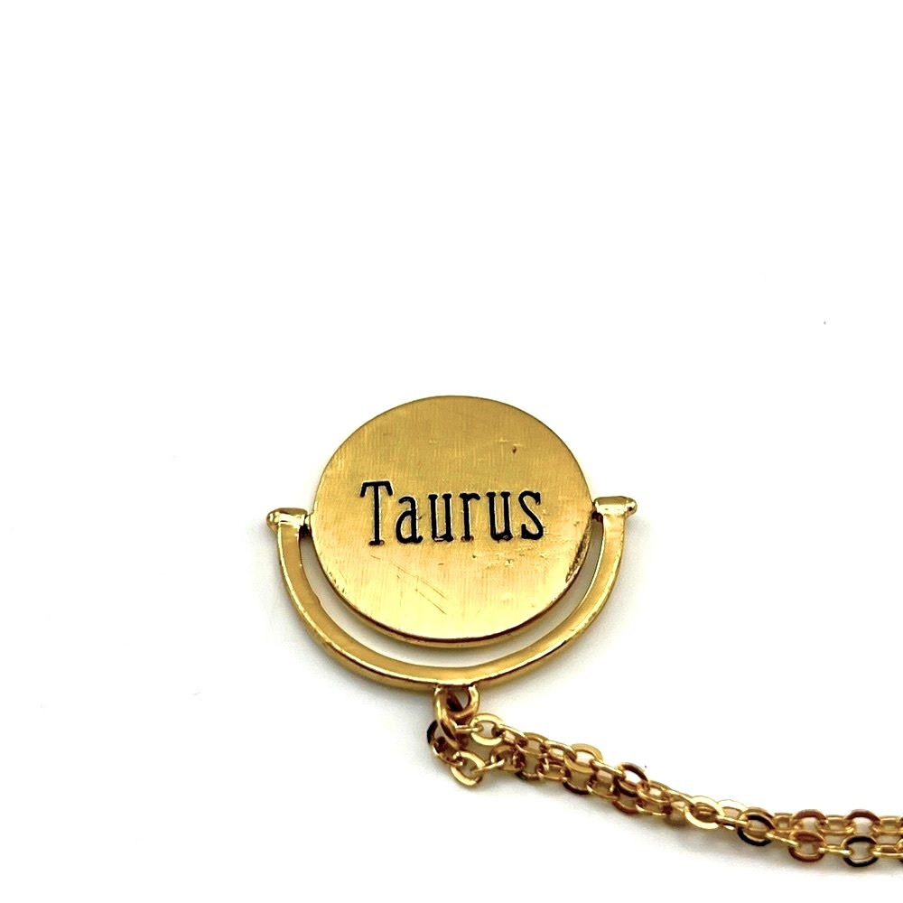Gold Toned Zodiac Taurus Rhinestone Pendant Necklace Bundle 3/$15